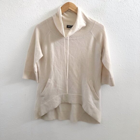 IBEX 3/4 Sleeves Lambswool/ Cashmere Blend Cowl Neck Sweater Medium Size - Picture 1 of 9